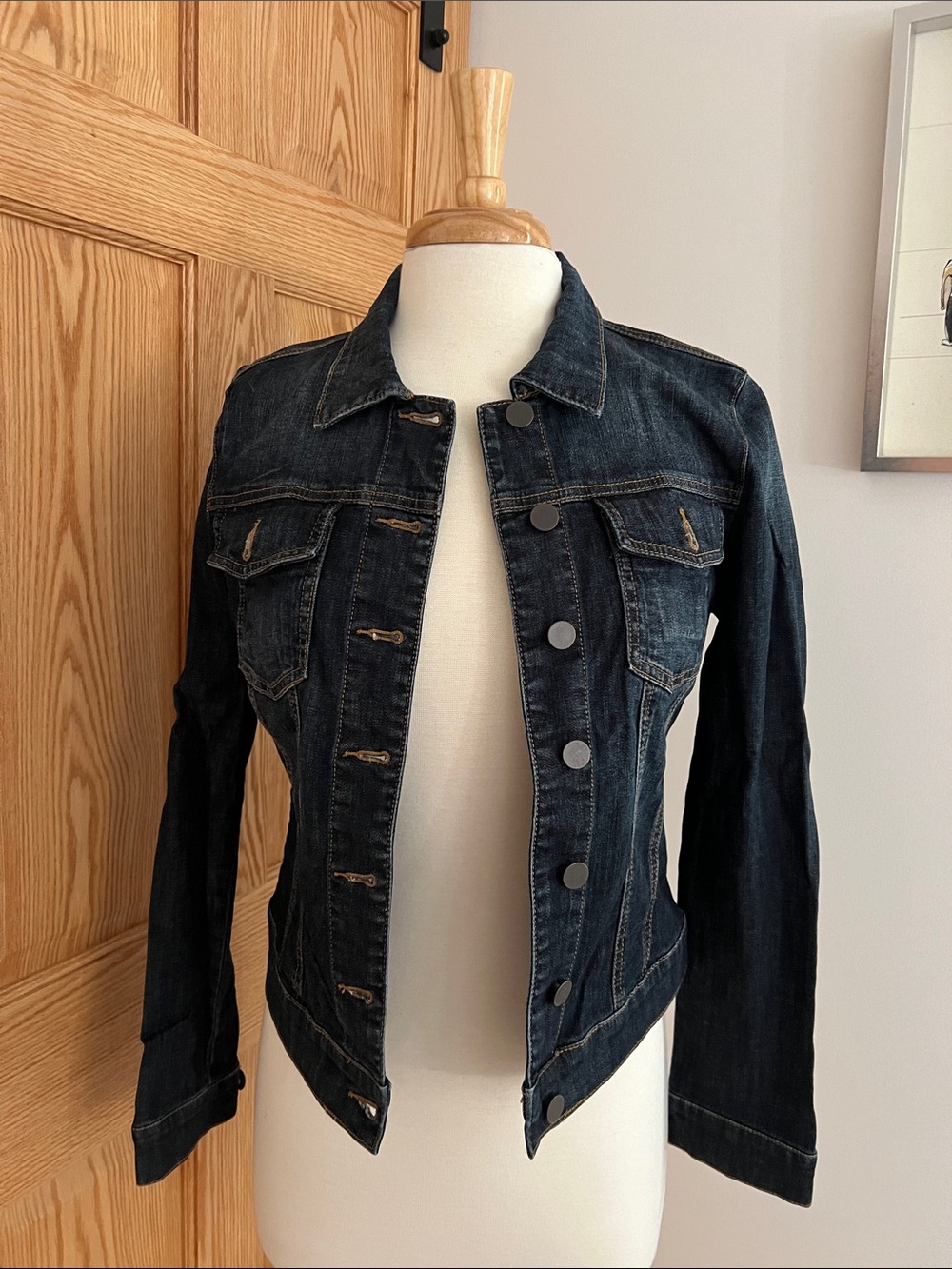 Kut from the Kloth Dark Indigo Fitted Denim Jacket